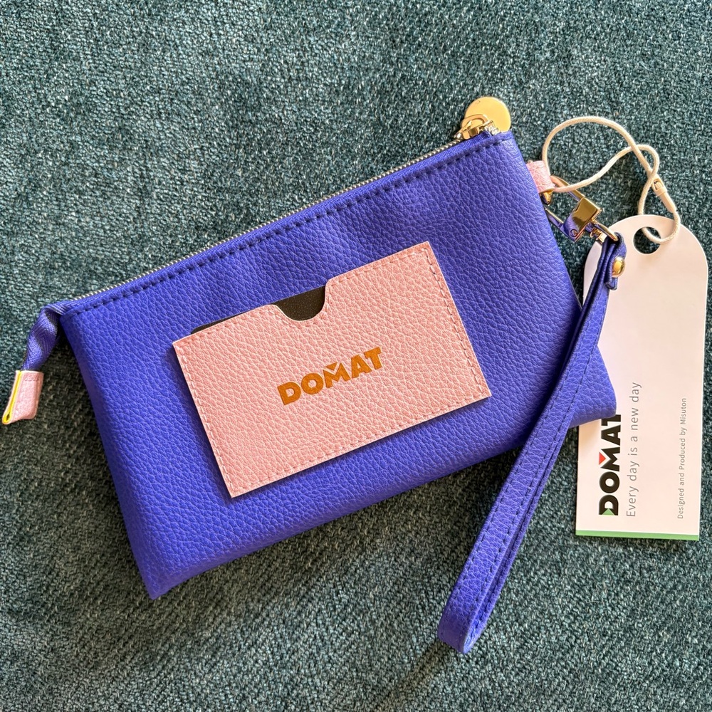 Domat Purple and Pink Clutch Wristlet with Card Slot